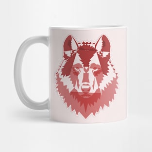 Geometric Red Wolf Mug